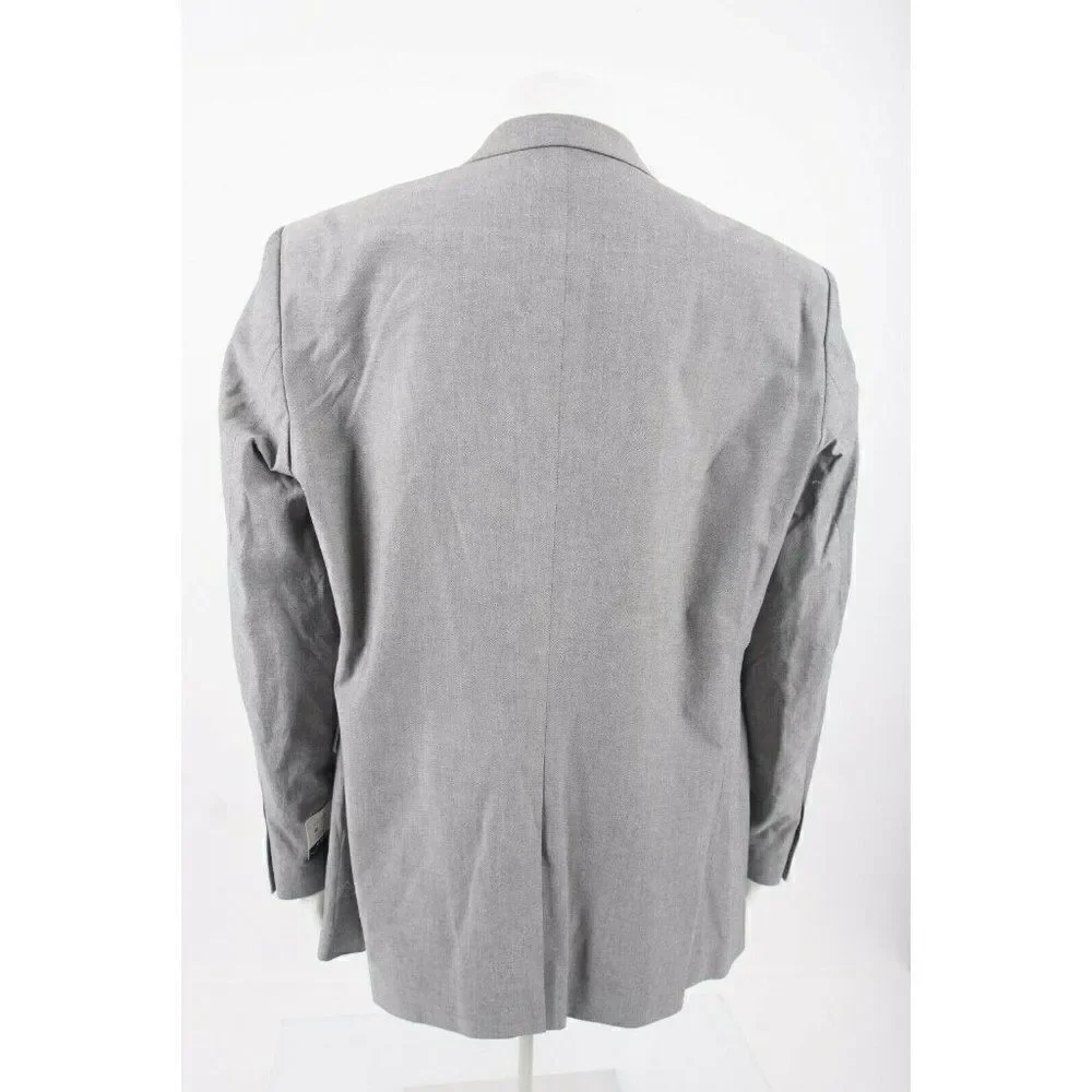 Saddlebred Mens Suit Jacket Blazer Sport Coat Sz 43 Gray Cotton NWT